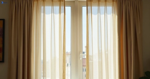 Dull dusty drapes in old-guildford-nsw before professional cleaning